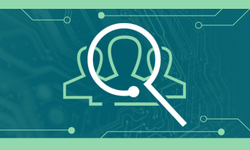 magnifying glass in front of icons of people